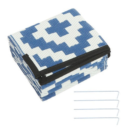 Navy Blue White 5x9FT Waterproof Foldable Plastic For Camping Outdoor Carpet