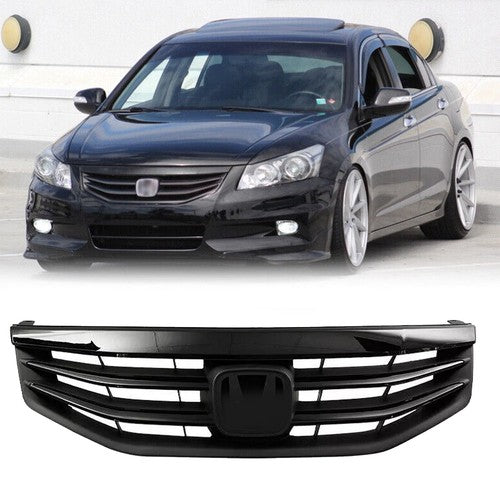 Front Bumper Upper Gloss Black Mesh Grill Grille for 2011 2012 for Honda Accord