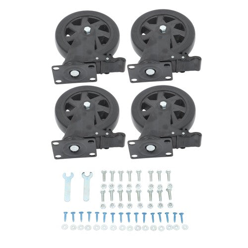 4 × 6" Heavy Duty Caster 360° steering Black W/Brake Quiet, Smooth