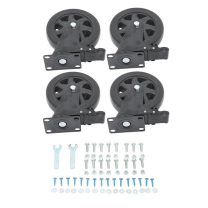 4 × 6" Heavy Duty Caster 360° steering Black W/Brake Quiet, Smooth