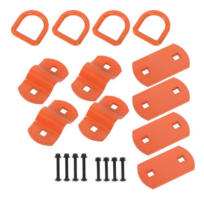 1/2" Thick Orange Bolt-On Forged D Ring 12000 LBS Break Strength (Pack of 4)
