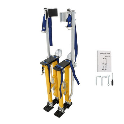 24"-40" Aluminum Drywall Tool Yellow Adjustable Height Stilts For Painter Taping