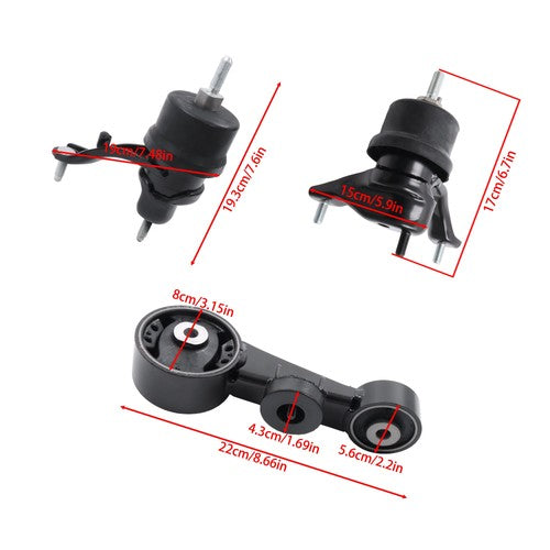 3PC Front Engine Motor Mount For Lexus ES350 Automatic Transmission 3.5L 07-12