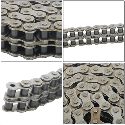 #60-2 Double Strand Duplex Roller Chain 10 Ft with 2 Connect Links