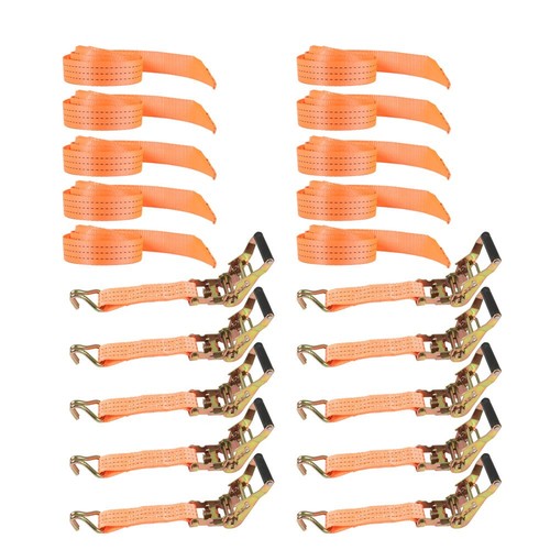 (10) 1.5" x15' 4000lb Ratchet Tie Down Cargo Straps J Hooks Heavy Duty Tie Downs