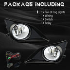 For 2009-2010 Toyota Corolla Pair Clear Bumper Driving Fog Lights Lamps w/Switch