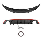 Fit 2018-2024 Infiniti Q50 Rear Diffuser & Trunk Spoiler Wing Carbon Fiber Style