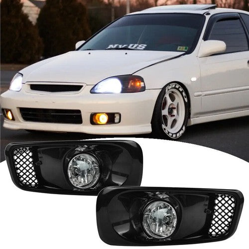 1999-2000 Honda Civic Clear JDM-Style Halogen Fog Light Kit