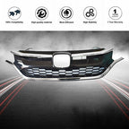 Front Grille Upper Trim & Lower Grille For Honda CRV 2015-2016 Black Plastic