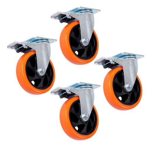 5 inch Swivel Caster Wheels with Dual Locking, Heavy Duty Castors Set of 4
