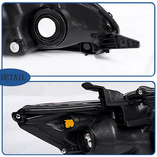 Headlights Headlamp Pair Black Housing for 2011-2013 for Toyota Corolla LE XLE