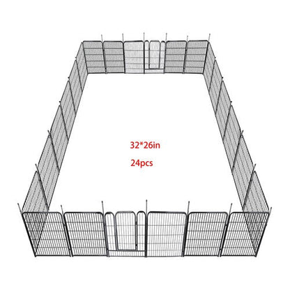 24 Panels 32x26 inch Dog Playpen Crate Fence Pet PlayPen Exercise Cage