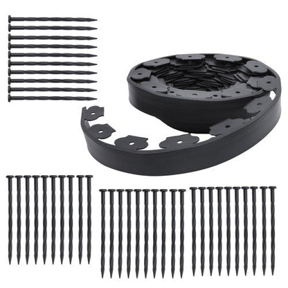 Lawn Border L-shaped Lawn Garden Edging Kit 40FT With 40Pcs Anchoring Spikes