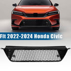 Fit 2022-2024 Honda Civic 4DR Glossy Black Front Bumper Lower Grille Honeycomb