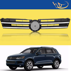 Front Bumper Upper Grille Grill w/ Chrome Trim for 2011-2014 for VW Touareg