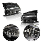 For Grand Cherokee 2021-2024 (w/o Animation & Leveling) Pair Headlamps LED Black