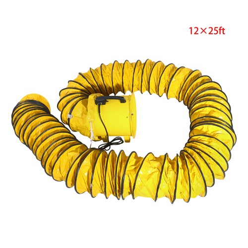 12 in 2300cfm Heavy Duty industrial blower with 25-Foot flexible PVC Hoses