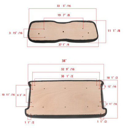 NEW Golf Carts Black Front Seat Bottom + Back Cushion For Club Car DS 2000.5-Up