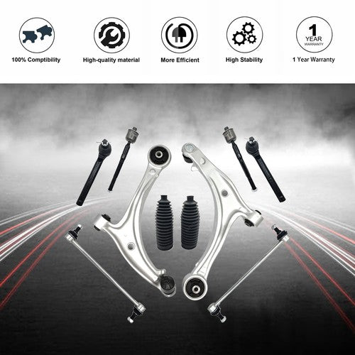 10Pc Front Lower Aluminum Control Arm Suspension Kit Fit For Honda Odyssey 05-10