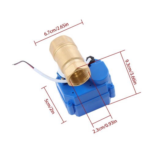Solid Motorized Ball Valve 3/4in Standard Port Brass 9-24V NC Auto Return