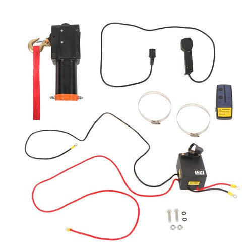 12V 2500LBS1.2HP Electric Winch 50ft Synthetic Rope Wireless & Wired Remote