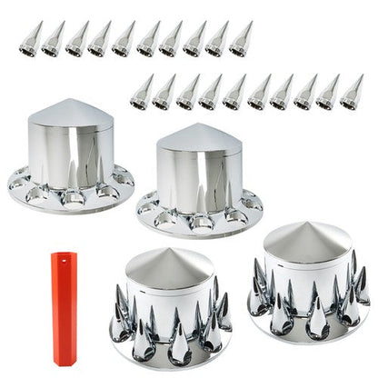 33mm Spiked Axle Cover Set Rear Axle Complete Wheel Cover Fits For Semi Truck