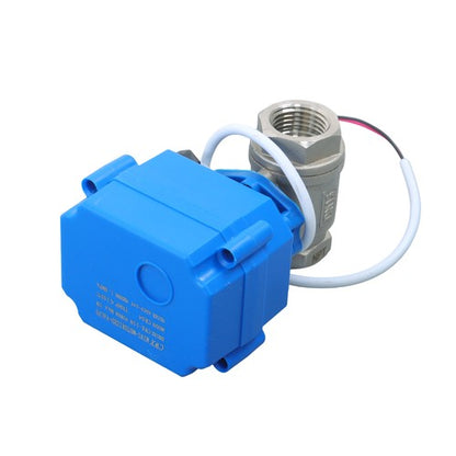 Solid Motorized Ball Valve 1/2in Full Port SS 9-24V AC/DC NC Auto Return