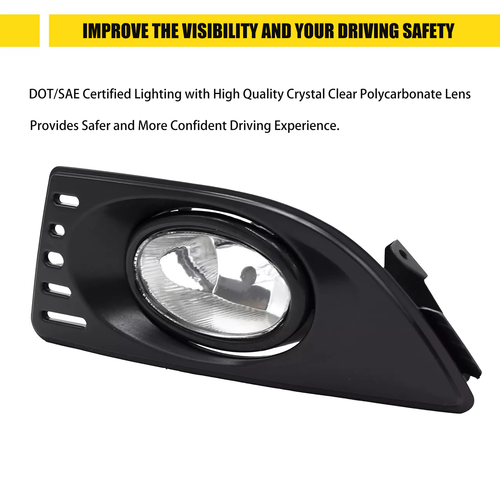 Front Bumper Clear Fog Lights Lamps Pair w/wiring for 2005-2007 for Acura RSX