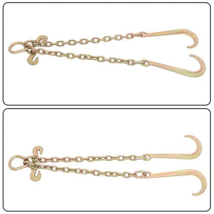 3/8in*2ft G80 Chain Double Limb Hook Chain Working Load 7100lbs 15IN J Hooks