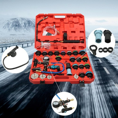 33pcs Universal Radiator Pressure Tester & Vacuum Cooling System Tool Refill Kit