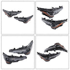 Black For Toyota Corolla 2023-2024 Pair LED Clear Headlights&Front Lower Grill
