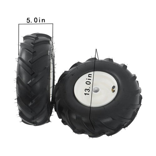 13x5.00-6" Rubber Tiller Tire & Wheel 1" Axle Size For Garden Tractor Tire 2Pack
