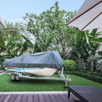 PU 23-24' 102" Boat Cover Marine 600D Polyester Grade Canvas Storage Trailerable
