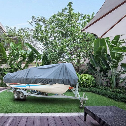 PU 23-24' 102" Boat Cover Marine 600D Polyester Grade Canvas Storage Trailerable