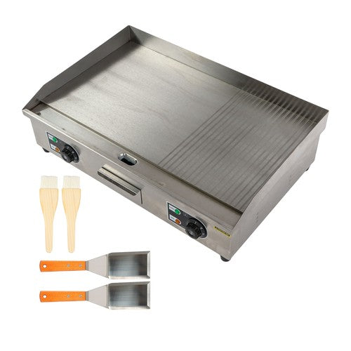 30 Inch Commercial Electric Griddle 3000W Countertop Teppanyaki Grill 122℉-572℉