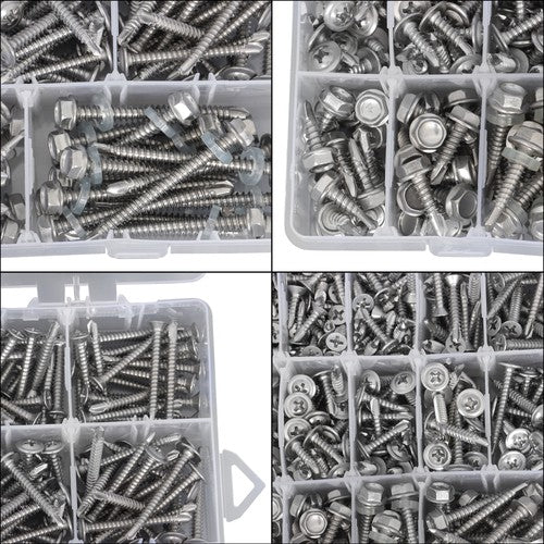 425PC 410 Stainless Steel Self-Tapping Screws #8#10 Self-Drilling Assortment Kit