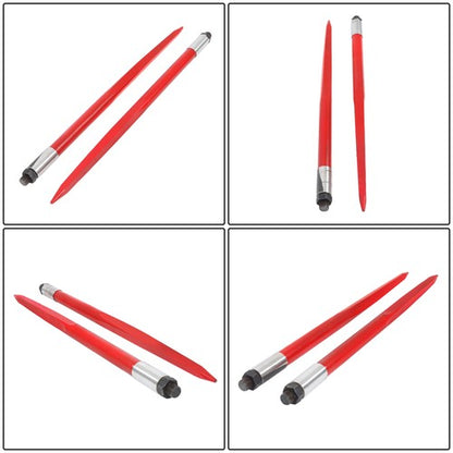 Hay Bale Spear 39" 3000 lbs Capacity Spike Fork for Tractors Loaders 2pcs