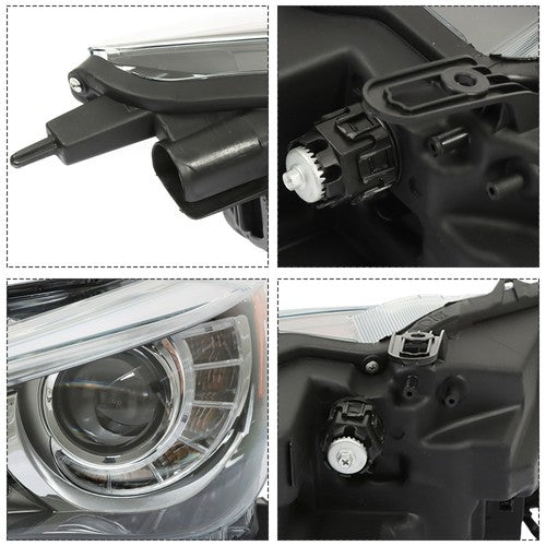 Pair Projector For Infiniti Q50 2014-2017 Passenger+Driver Side Clear Headlights
