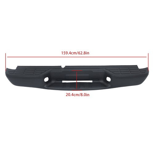 Step Rear Bumper Without Sensor Hole Black Steel Fit For Chevrolet S10 1998-2004