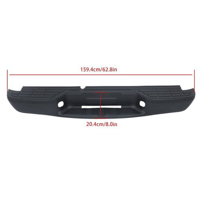 Step Rear Bumper Without Sensor Hole Black Steel Fit For Chevrolet S10 1998-2004