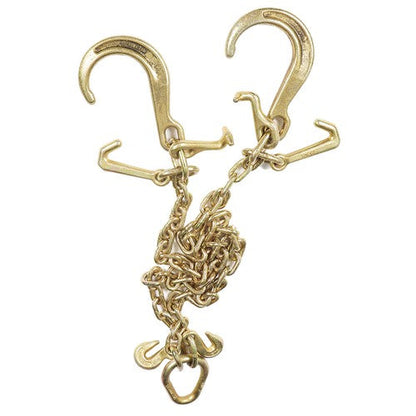 V-Chain Bridle w/8"Medium J Hooks,T- Hook&J-Hook w/ Grab Hooks 5/16''x3' G70