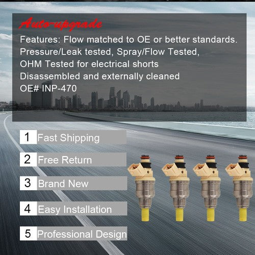 4x Fuel Injector INP-470 15710-58B00 for Suzuki Sidekick X-90 Tracker 1.6L 92-98