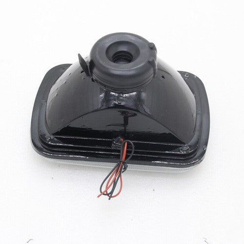 7" 7X6 LED White CCFL Halo Diamond Cut Gray Lens Projector Headlights