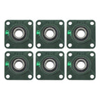6Pcs UCF205-16 Pillow Block Flange Bearing 1" Bore Solid Base Self Aligning