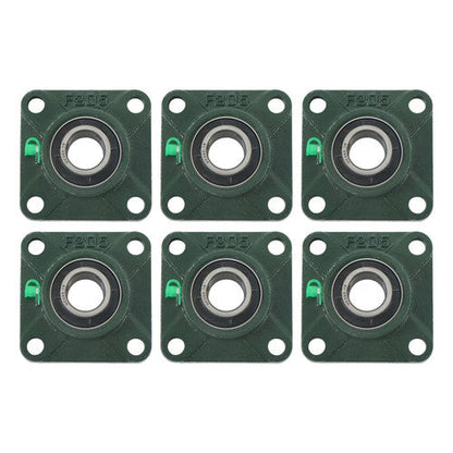 6Pcs UCF205-16 Pillow Block Flange Bearing 1" Bore Solid Base Self Aligning