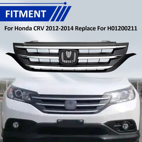 ZZ2V00502 Front Bumper Upper Grille Grill w/Chrome Trim for Honda CRV 2012-2014