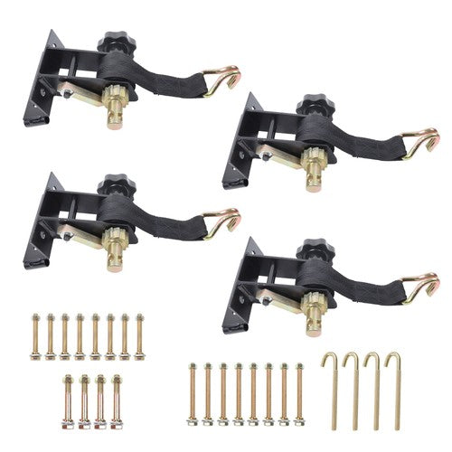 Ladder Rack Ratchet Tie Downs*4 Steel Black 500lbs 1.5in*7.5ft 1.4in Square Tube