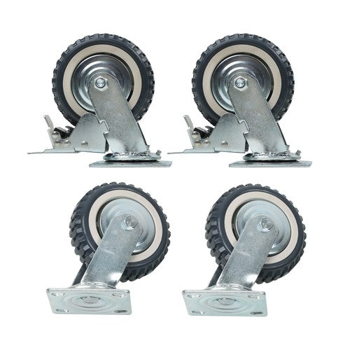 Four 6 Grey PU Inclined Wheel Polyurethane Universal Wheels