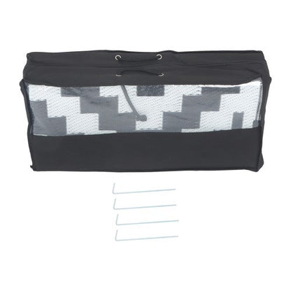 8x10ft Waterproof Outdoor Rug Outdoor Plastic Straw Rug For Camping Black&White
