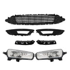 Front Bumper Cover+Upper Grille+Fog Light For Ford Focus 2015-2018 Plastic